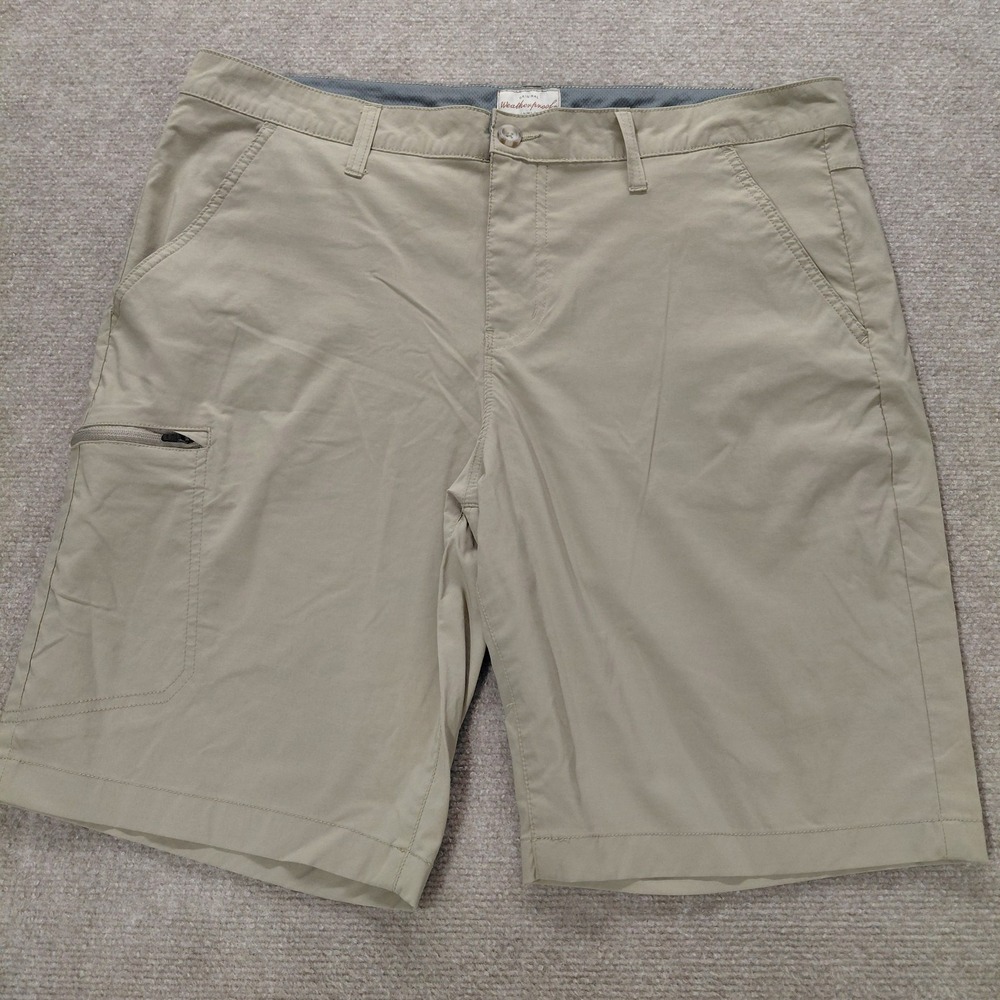 Weatherproof Vintage Mens 38 Tech Cargo Shorts Tan 10"‎ Inseam Regular Fit Nylon